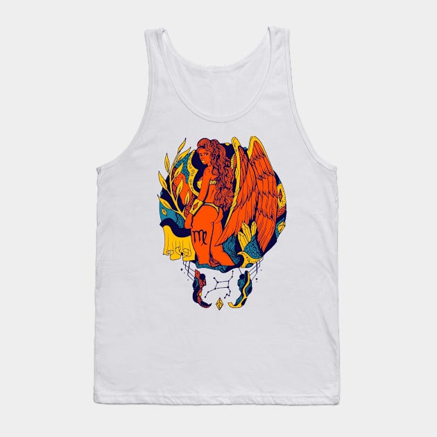 Orange Blue Virgo Beauty Tank Top by kenallouis